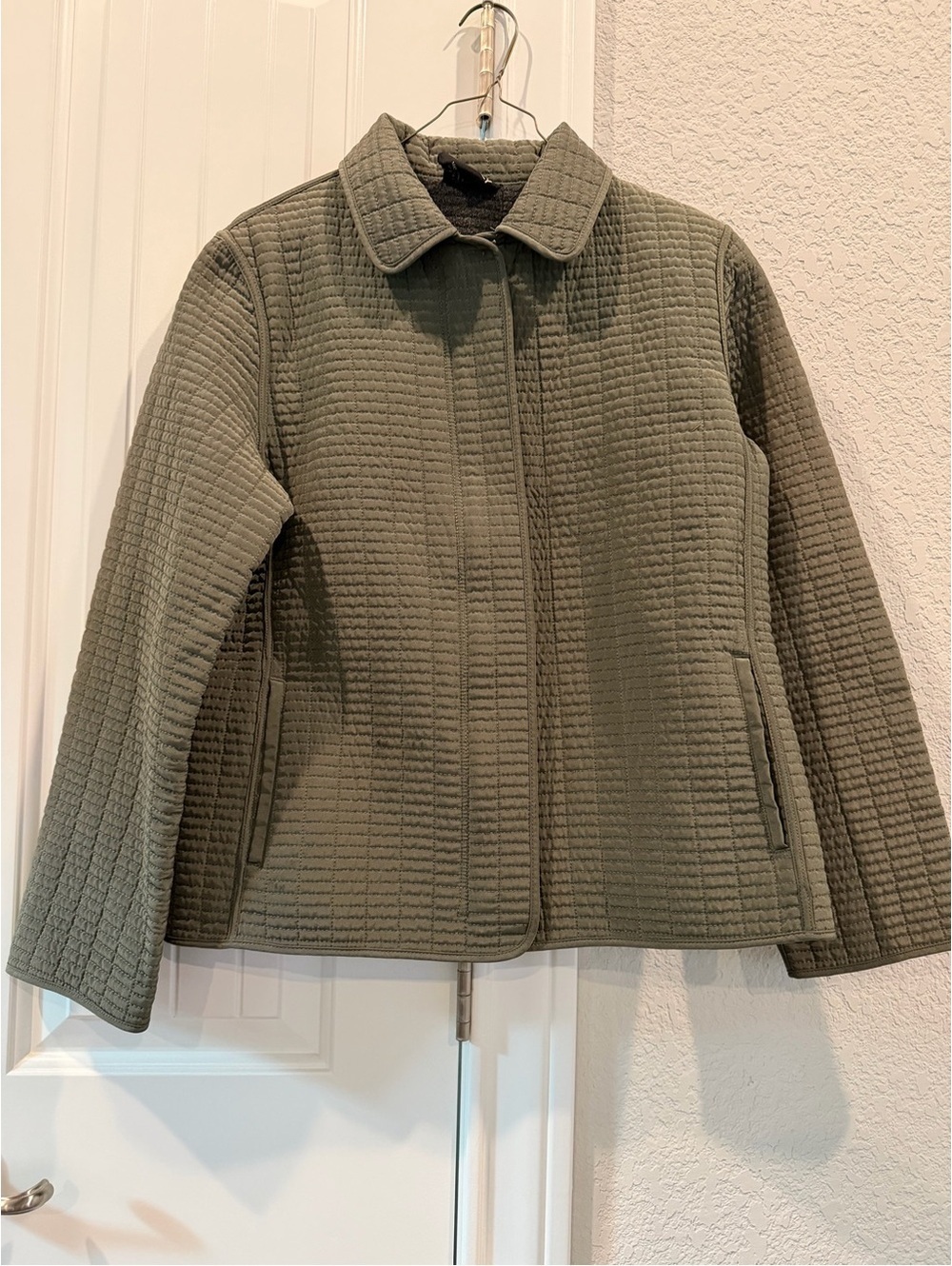 Hilary Radley Olive Green Quilted Jacket Size S